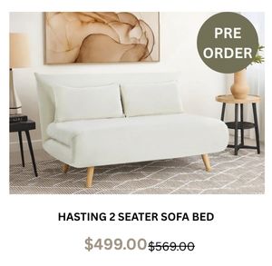 Hastings 2 Seater Fold-Out Sofa Bed - Beige at Treasurebox