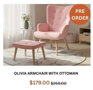 Olivia Armchair with Ottoman at Treasurebox 