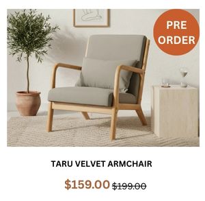 Taru Velvet Armchair at Treasurebox