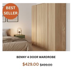 Benny 4 Door Wardrobe at Treasurebox