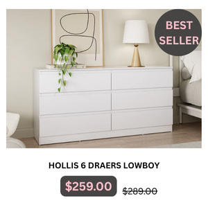 Hollis 6 Drawers Low Boy at Treasurebox