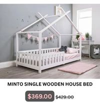Minto Single Wooden House Bed Frame at Treasurebox