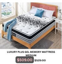 Luxury Plus Gel Memory Mattress at Treasurebox