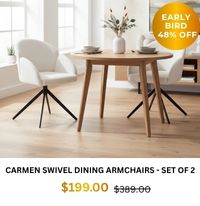Carmen Swivel Dining ArmChairs at Treasurebox