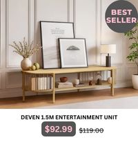 Deven 1.5m Entertainment Unit at Treasurebox