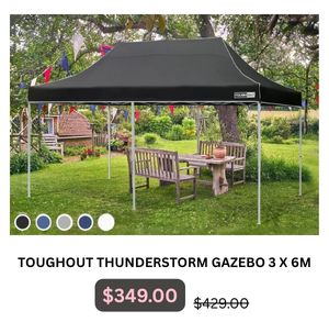 Toughout Thunderstorm Gazebo 3 x 6m at Treasurebox