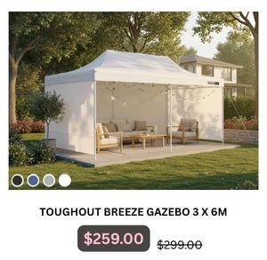 Toughout Breeze Gazebo 3 x 6m at Treasurebox