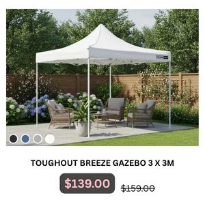 Toughout Breeze Gazebo 3 x 3m at Treasurebox