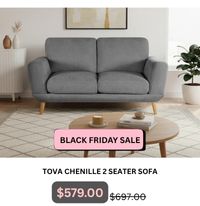 Tova Chenille 2 Seater Sofa at Treasurebox