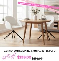Carmen Swivel Dining ArmChairs at Treasurebox