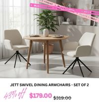 Jett Swivel Dining ArmChairs - Set of 2 at Treasurebox