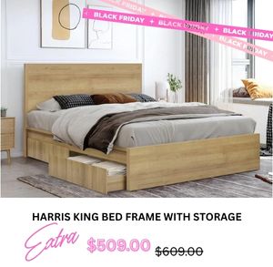 Harris King Bed Frame with Storage at Treasurebox