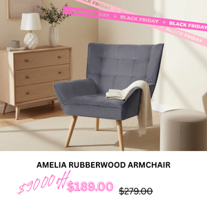 Amelia Rubberwood Armchair  at Treasurebox