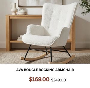 Ava Boucle Rocking Armchair at Treasurebox