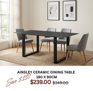 Ainsley Ceramic Dining Table at Treasurebox