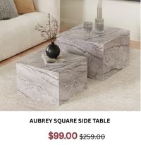 Aubrey Square Side Table at Treasurebox
