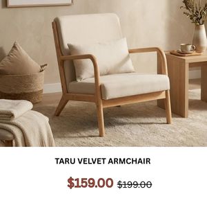 Taru Velvet Armchair at Treasurebox