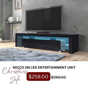 Micco 2m LED Entertainment Unit at Treasurebox