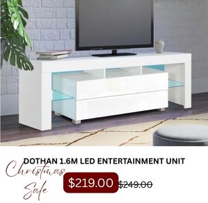Dothan 1.6m LED Entertainment Unit at Treasurebox