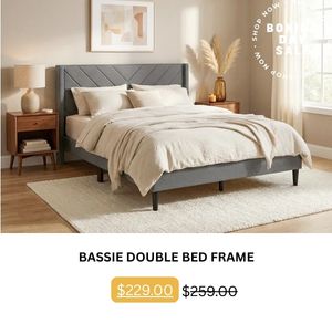 Bassie Double Bed Frame at Treasurebox