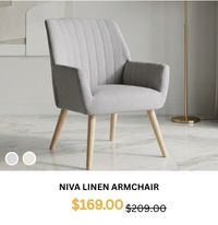 Niva Linen Armchair at Treasurebox