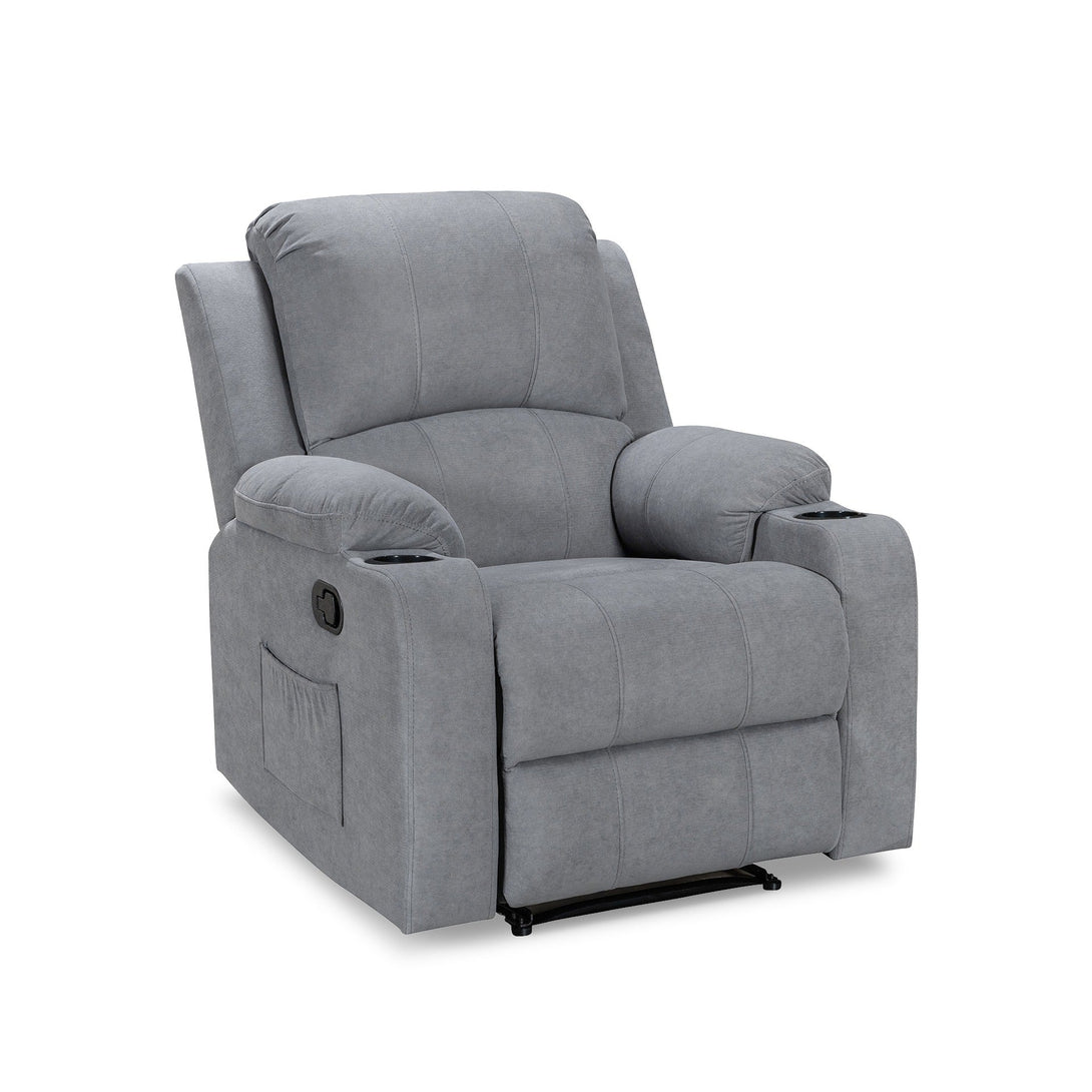 Henley Fabric Manual 1 Seater Recliner Sofa - Grey
