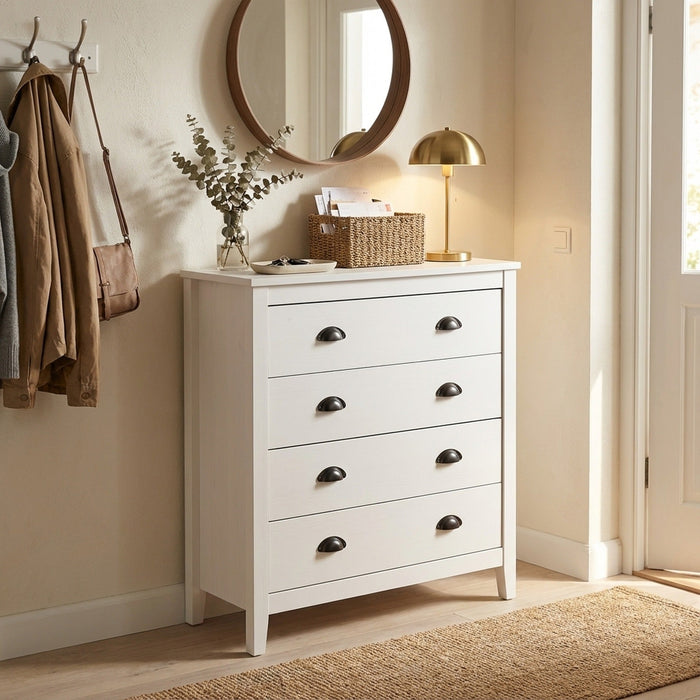 Congo 4 Drawers Tallboy - White