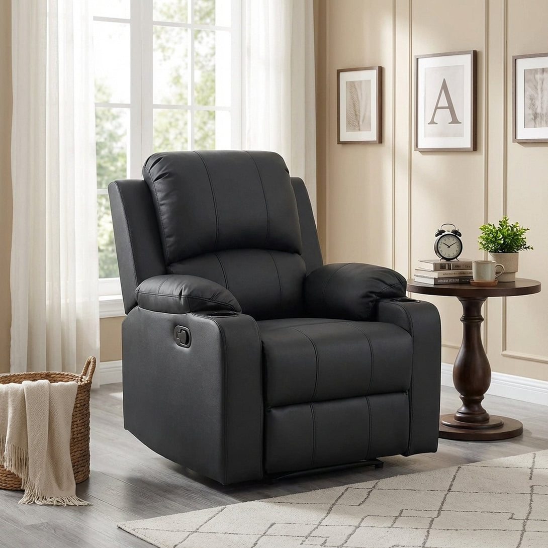 Marton Manual Recliner Chair - Black