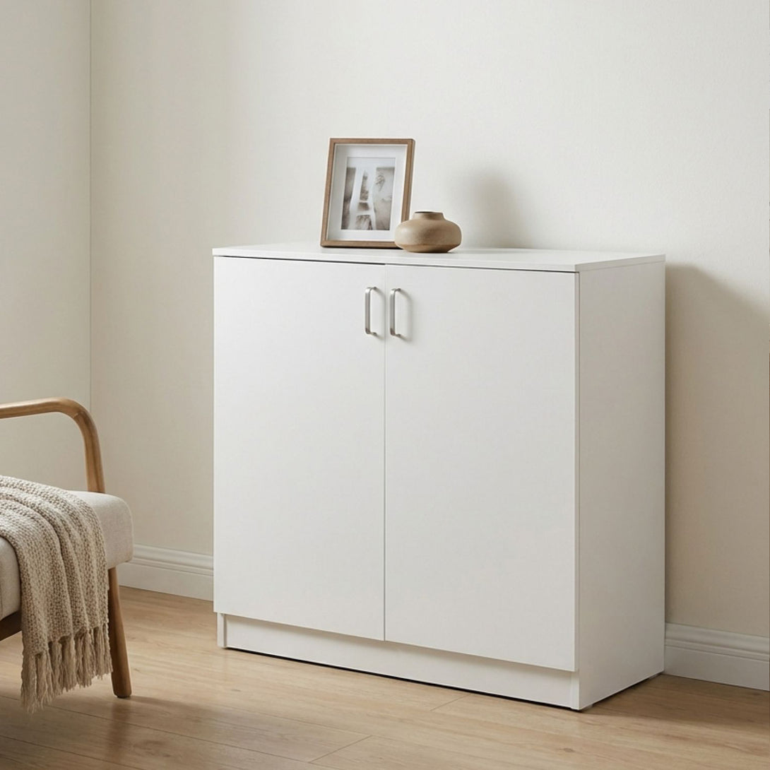 Nordic 2 Door Storage Cupboard - White