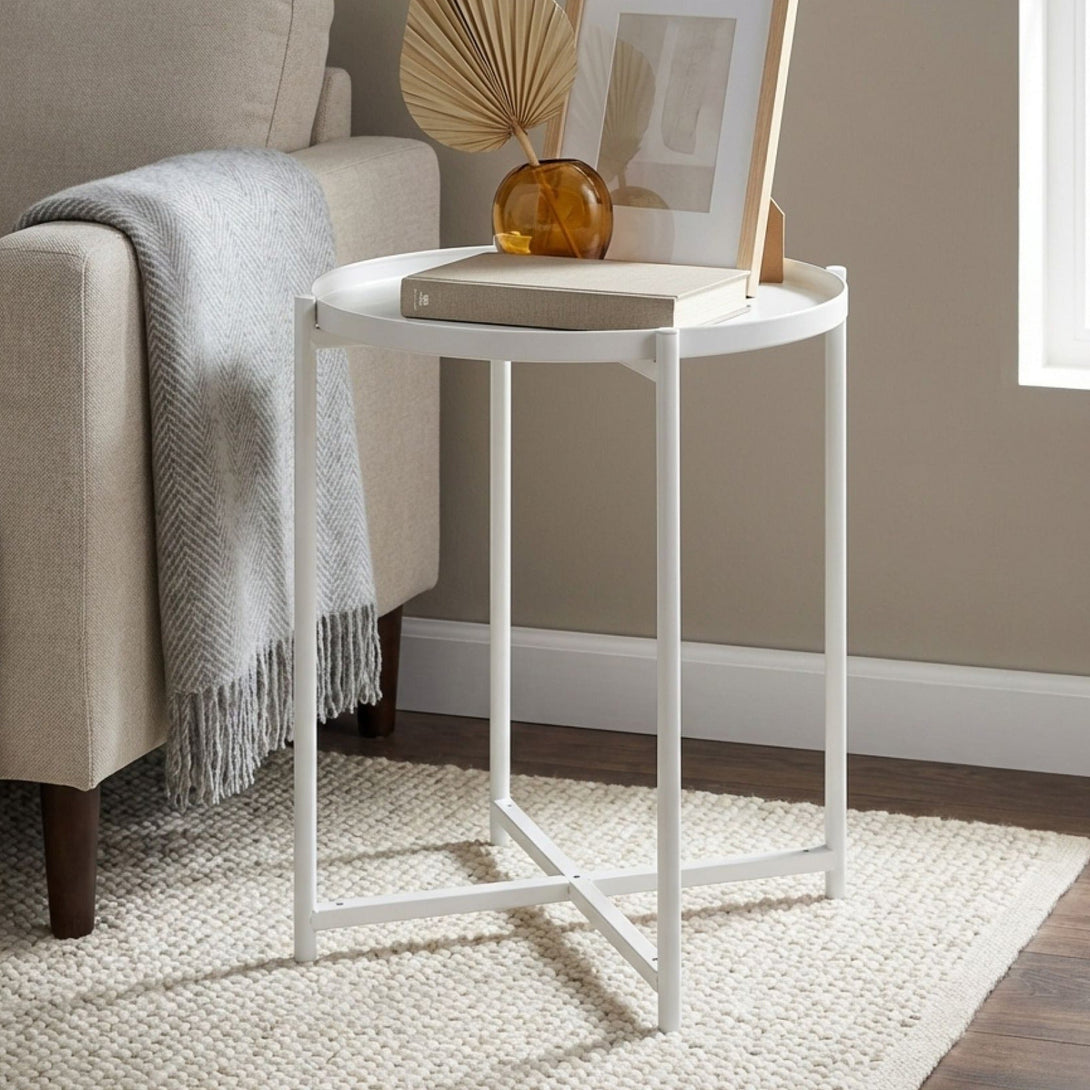 Ellison Round Side Table Coffee Table - White