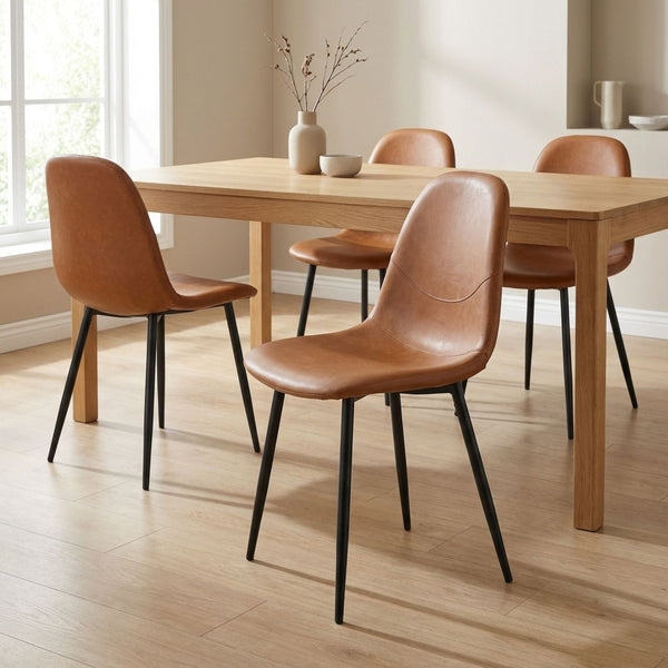 Matthew PU Leather Dining Chair Set of 4 - Orange