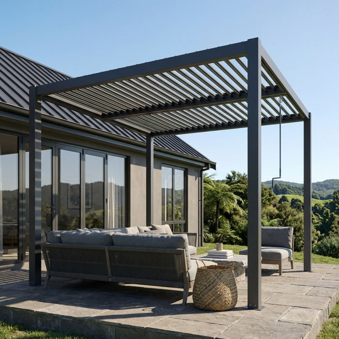 Toughout Manual Louvre Roof Pergola 3m x 3m