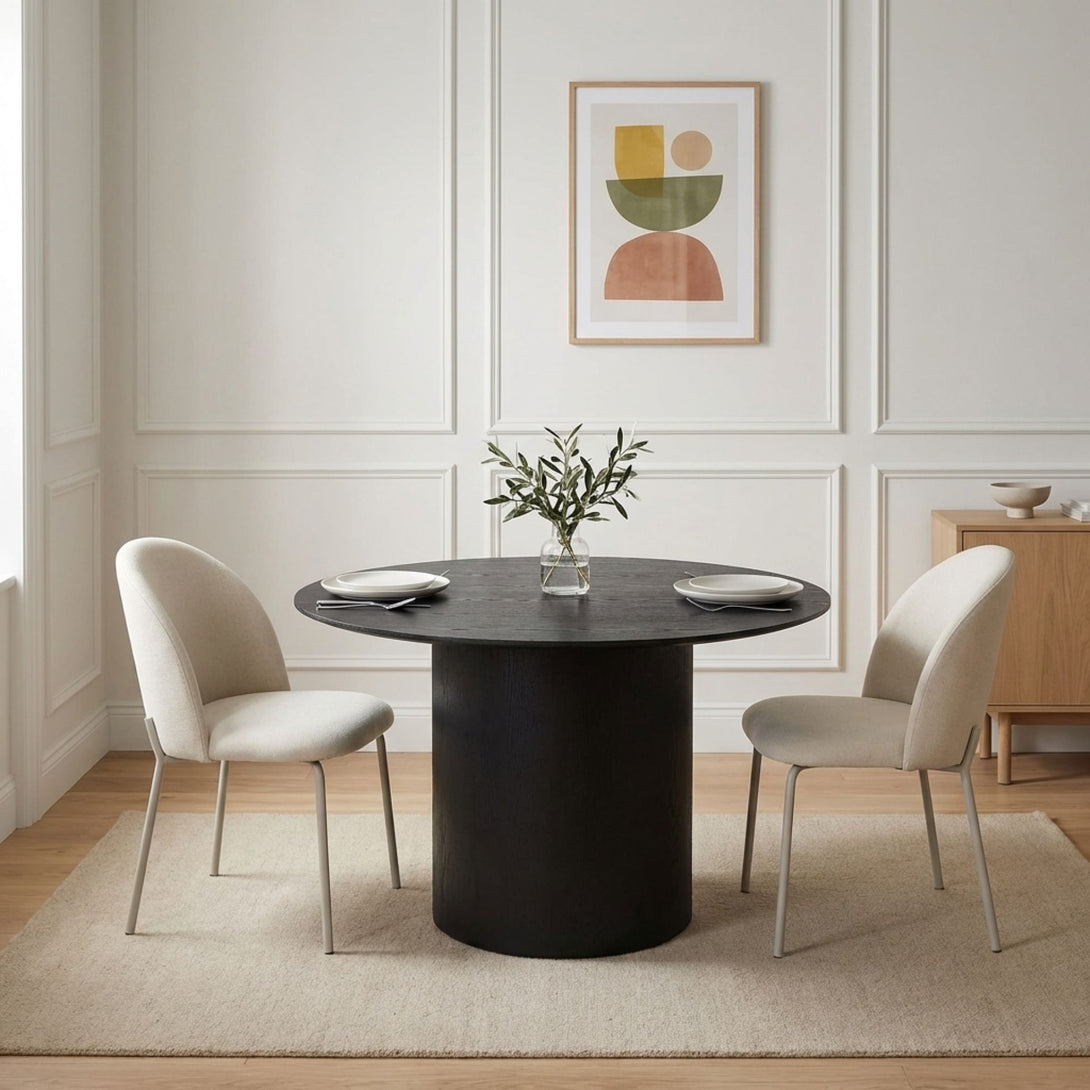 Adley Round Dining Table 120 x 75cm - Black