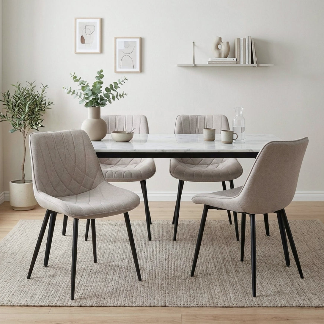 Payton Fabric Dining Chair Set of 4 - Light Grey