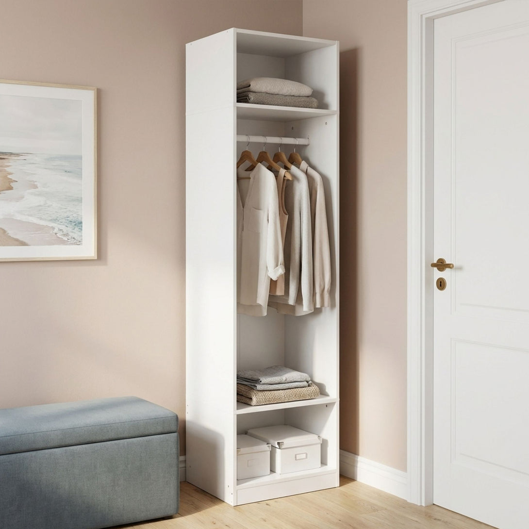 Payette 3 Shelf Hanging Wardrobe White
