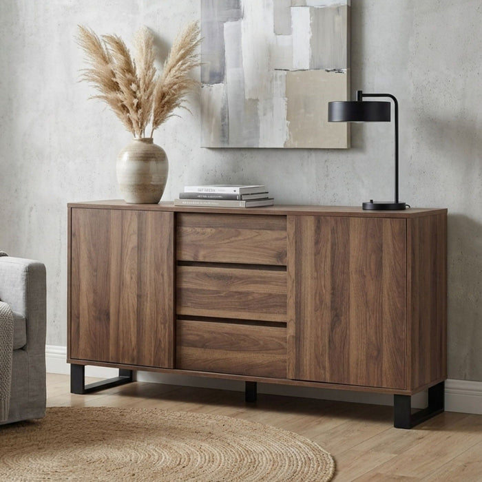 Frohna Sideboard Buffet Table with 3 Drawers - Walnut