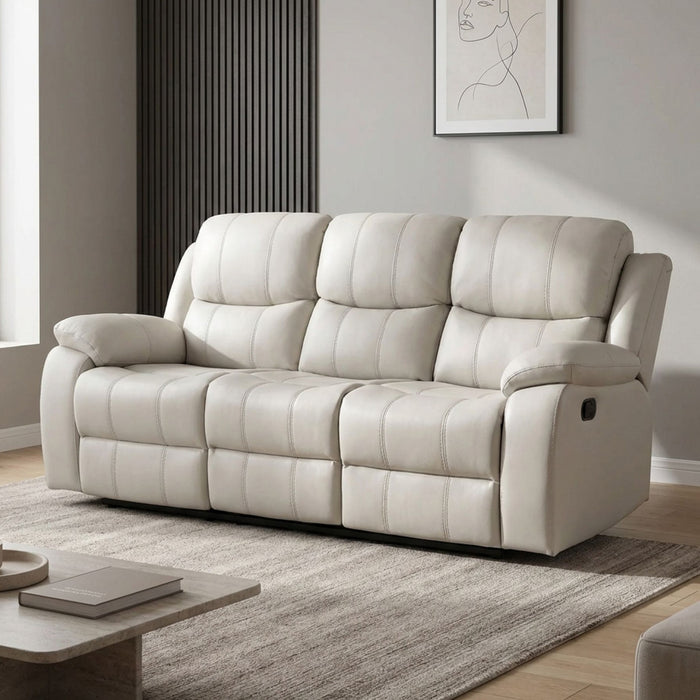Wilson Manual 3 Seater Recliner Sofa - Beige