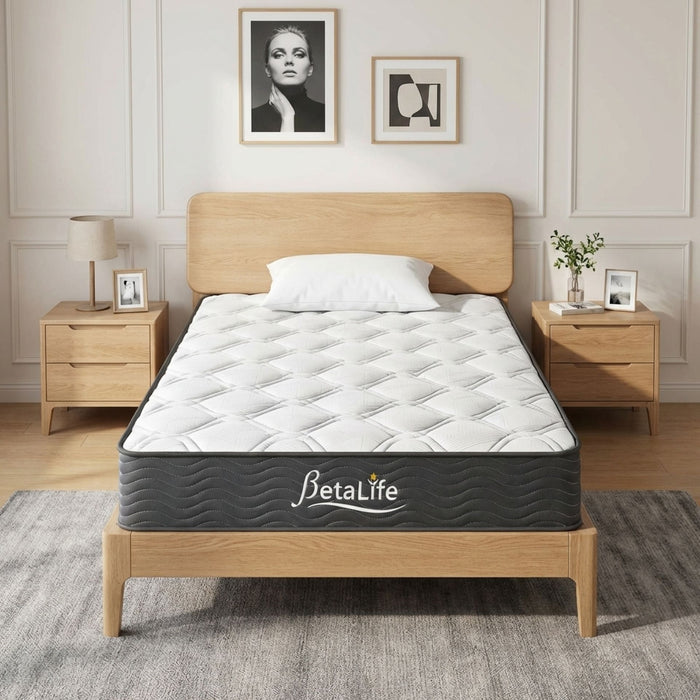 Betalife Basics Plus Bonnell Spring Mattress with Protector & Pillow - King Single