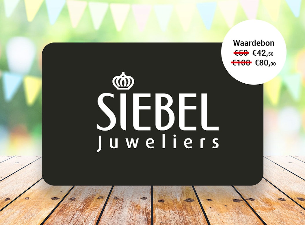 Waardebon t.w.v. €50 of €100 te besteden bij Siebel Juweliers