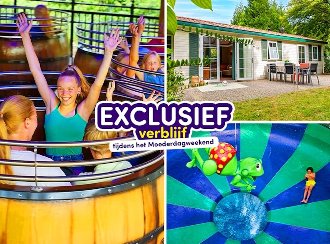 Verblijf met Moederdag 3 nachten in een 6-persoons accommodatie op Duinrell