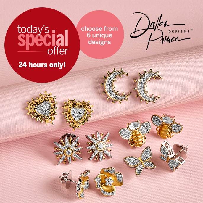 Today's Special Offer Dallas Prince Harmony Sterling Silver Gold Plated Stud Earrings