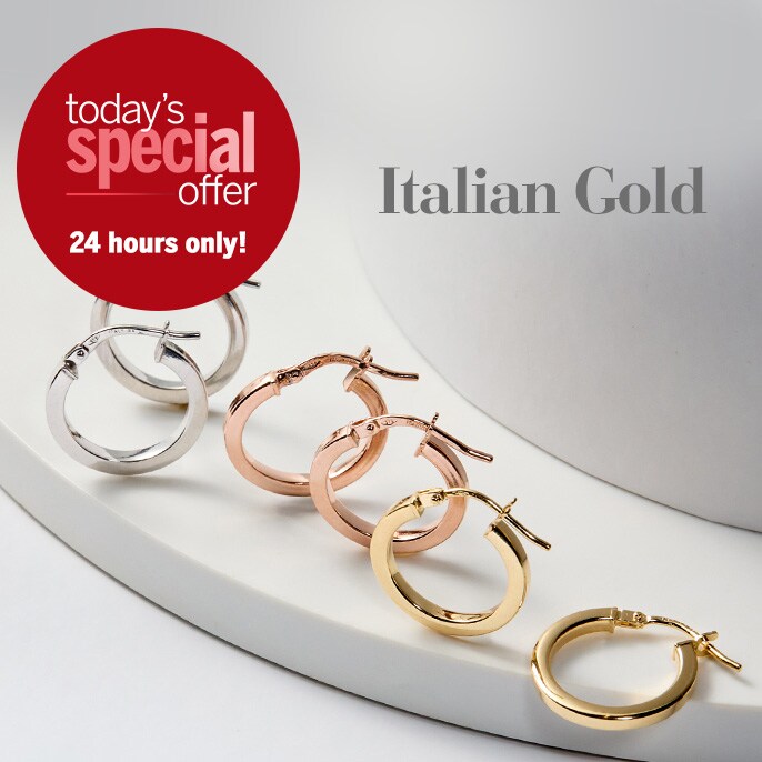 Today's Special Offer 9ct Gold Italian Hoop Earrings