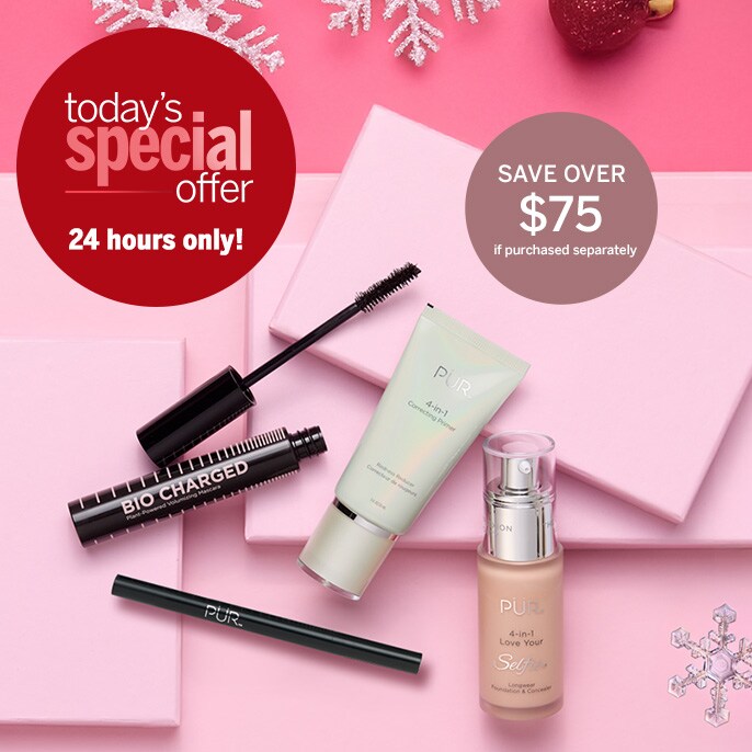 Today's Special Offer PUR Love Your Selfie Foundation, Primer, Mascara & Eyeliner 4 Pc Collection