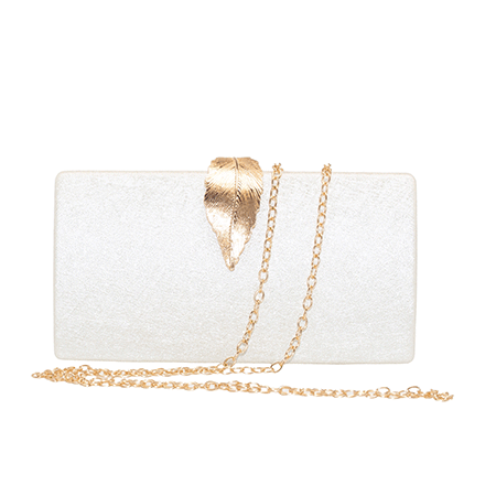 Via Nova Style Lucy Sparkle Clutch with Leaf Closure and Strap