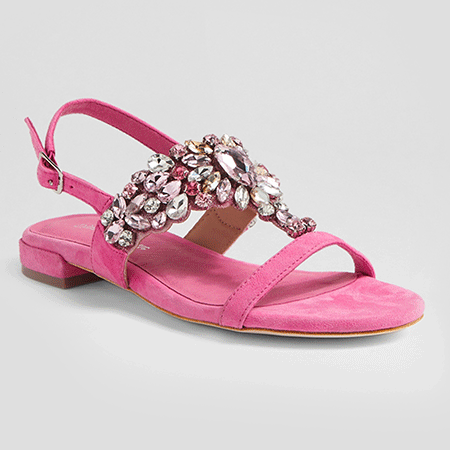 Django & Juliette Lacoya Suede Jewelled Slingback Sandal