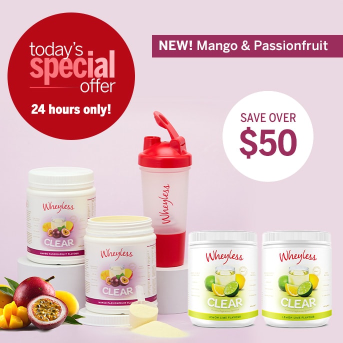 Today's Special Offer Wheyless NEW Mango Passion Clear Protein 640g Duo with Shaker