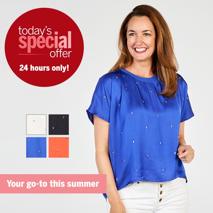 Today's Special Offer Rubyyaya Bienvenue Viscose Satin Sparkle Tee