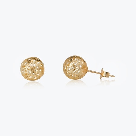 Splendido 14ct Floral Ricami Stud Earrings