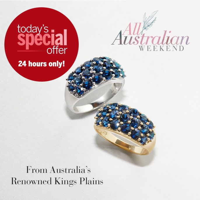 Today's Special Offer 2.27ct Kings Plains Sapphire Cluster Ring 9ct Gold