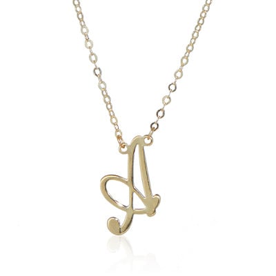 9ct Yellow Gold Italian Made Initial  Necklace 50cm